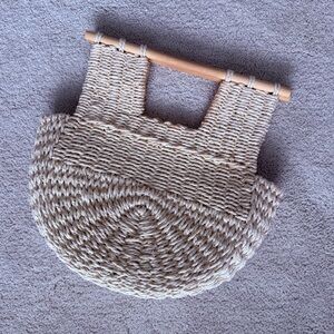 Straw Half-Moon Handbag